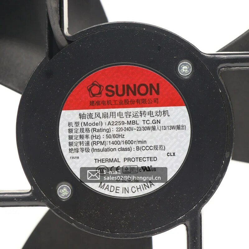 Original SUNON fan 25489 AC220V A2259-MBL TC.GN 25.4CM fan