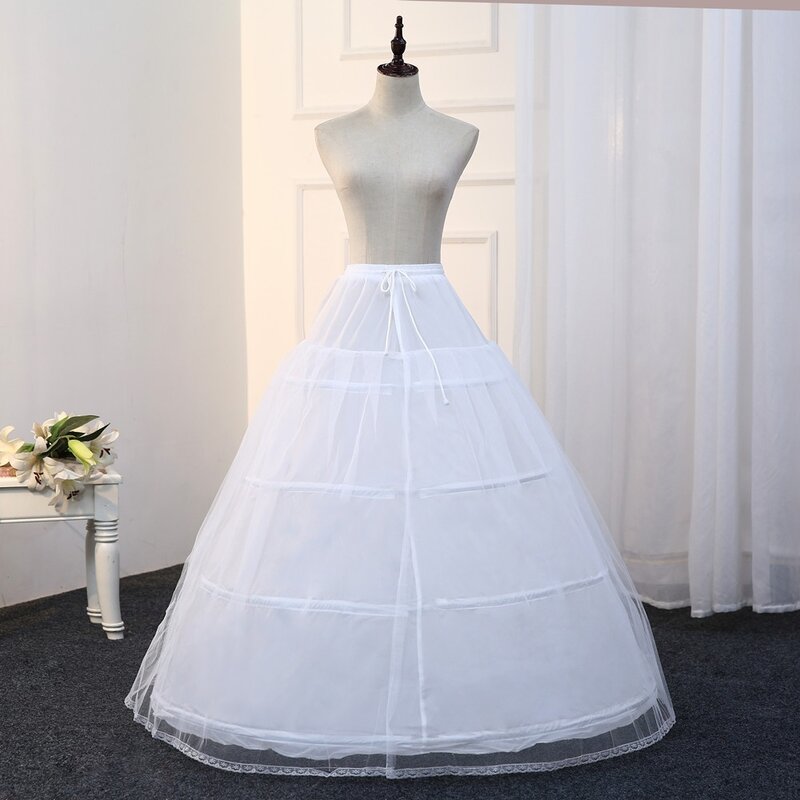 Robe de mariée en Crinoline, grande taille, robe blanche à 4 pans, jupon, sous-jupe, accessoires de mariage