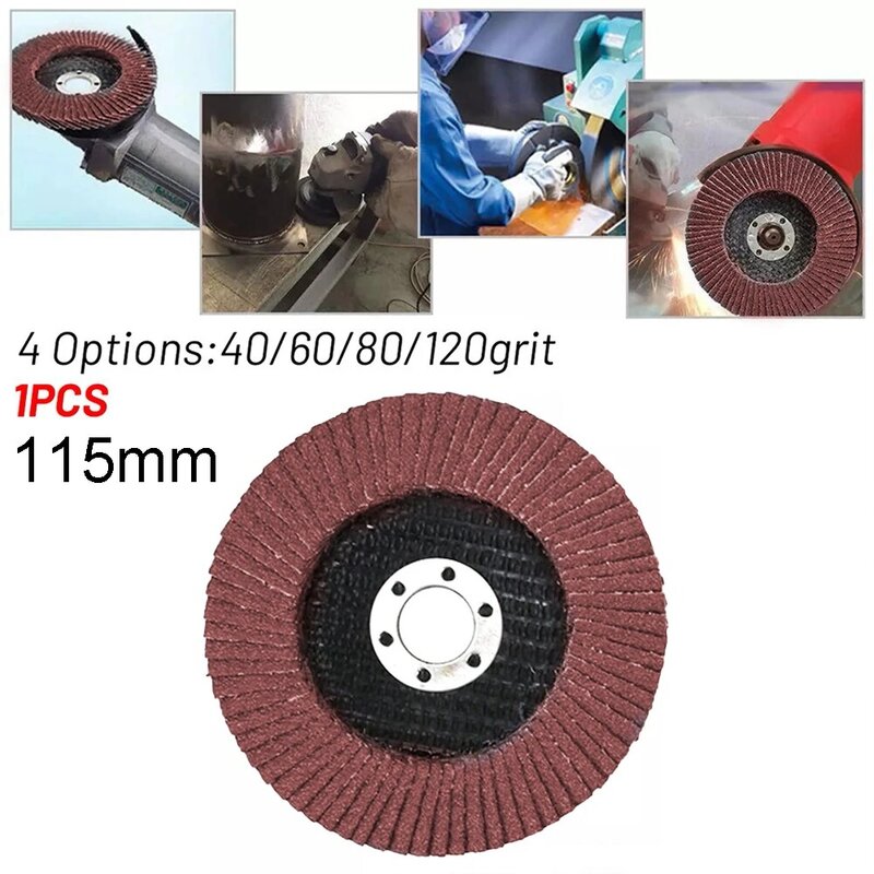 Discos de lijado de 115mm/4,5, herramienta de lijado de amoladora angular, disco de aleta de rueda de molienda de grano 40/60/80/120, disco de pulido de circonita