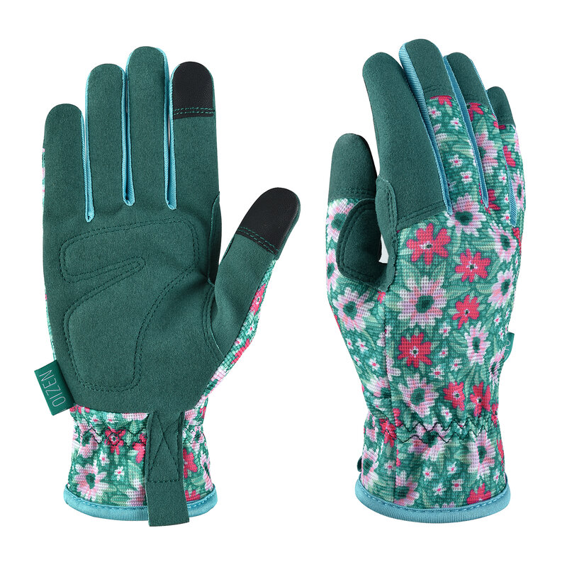 1 paio di guanti da giardino per diserbo lavoro scavo piantare guanti da giardinaggio per le donne Touchscreen traspirante leggero