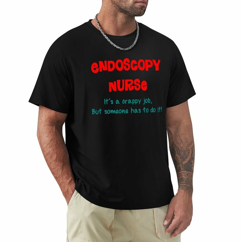 Kaus perawat endoskopi kaus estetika pakaian anime baju pria hitam antik