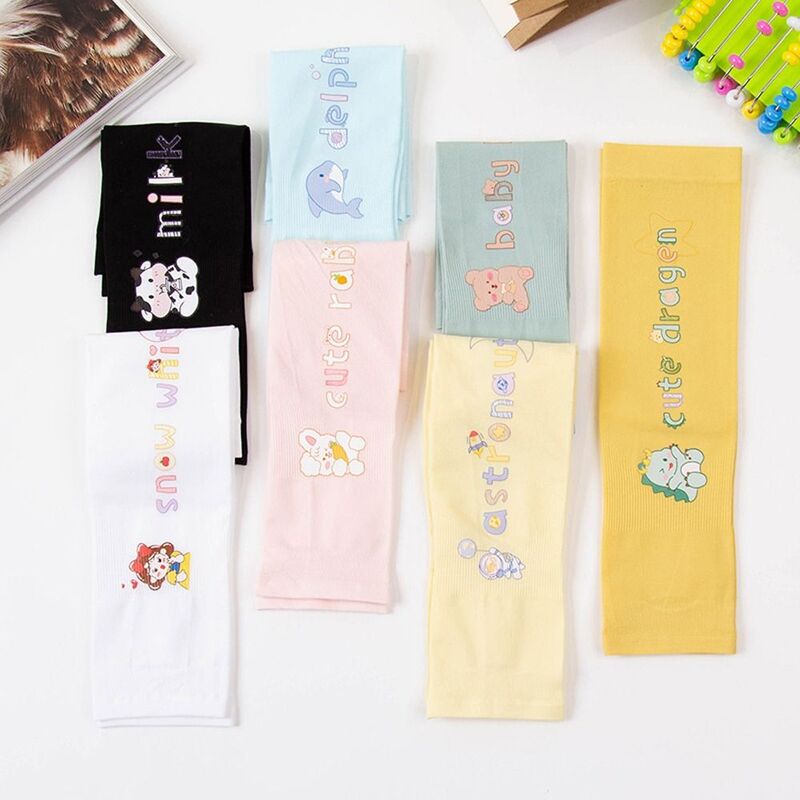 Summer Cute Cartoon Pattern Children Protective Arm Sleeves Breathable Ice Silk Sleeves Outdoor Sun UV Protection Hand Sleeves