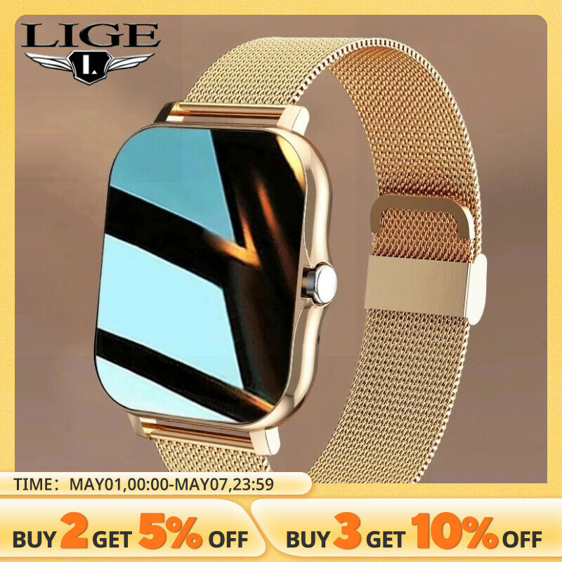 LIGE-Montre intelligente de sport à écran tactile complet pour hommes et femmes, montres de fitness, appels Bluetooth, montre-bracelet numérique, cadeau, 2024