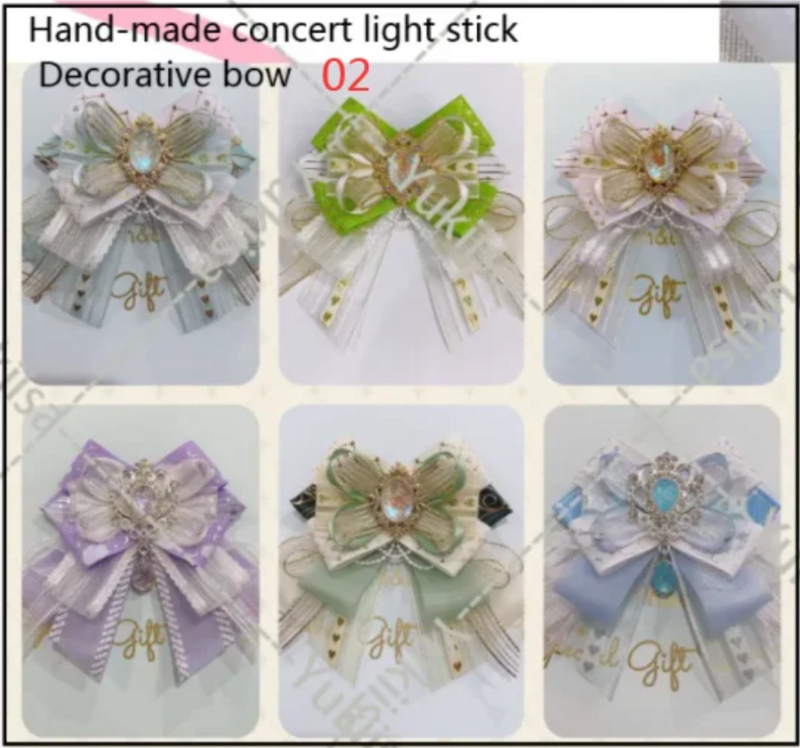 2024 handgemachte Konzert Leucht stab dekorative Bogen Konzert Licht Fan Baji Unterstützung DIY Zubehör Lolita Kopfschmuck Rand Clip
