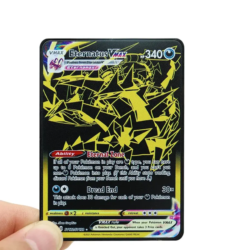 132540 Điểm HP Raichu Pokemon Vàng Kim Loại Siêu Thẻ Blastoise Eevee Sylveon Mewtwo Pikachu Chiến Bộ Sưu Tập Giao Dịch Sắt Thẻ