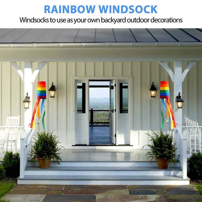 Windsock pendurado colorido para decoração exterior, 2 peças