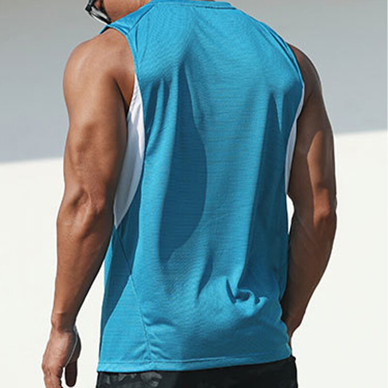 Fitness Gym canottiera camicie palestra traspirante canotte muscolari da uomo poliestere Quick Dry allenamento regolare per tutte le stagioni