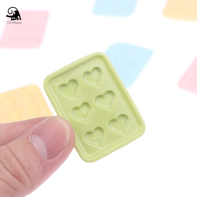 2Pcs 1/12 Dollhouse Miniature Baking Tray Cookies Baking Mould Pretend Play Kitchen Furniture Cooking Toy Set Doll house Decor