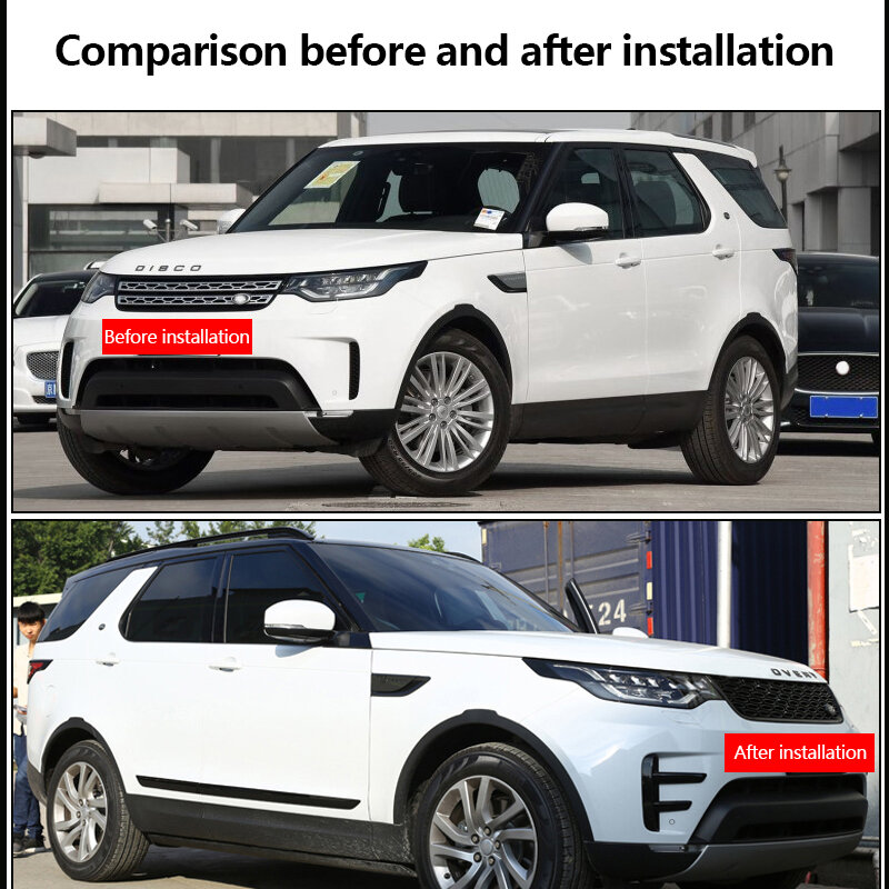 LR5 Body Kit สำหรับ Land Rover Discovery 2017-2020 ABS ด้านหน้าทั้งหมด Gloss เปลี่ยนสีดำอะไหล่