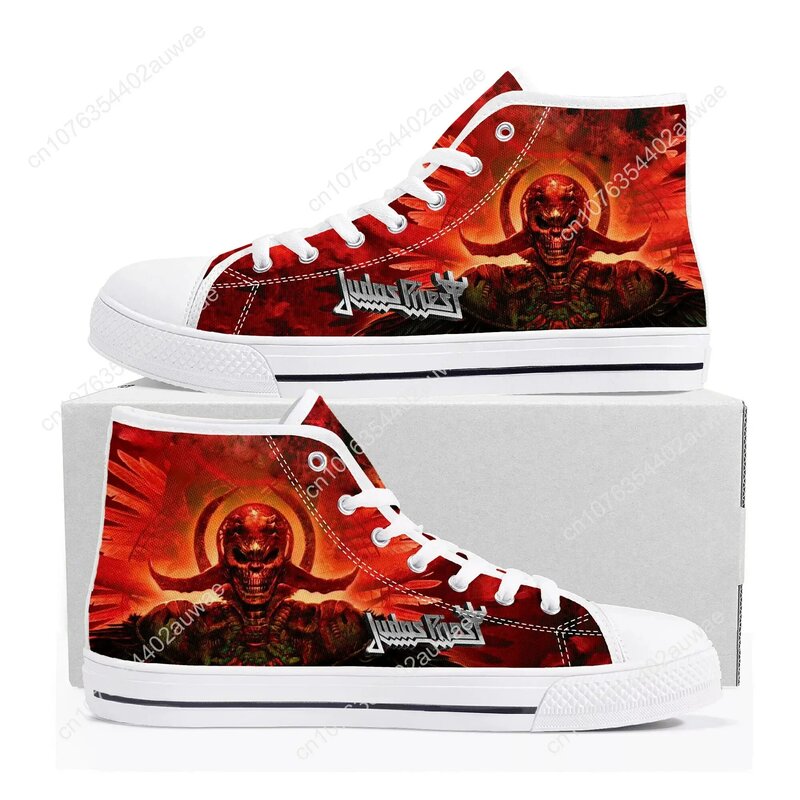 Judas Priest Heavy Metal Rock Band High Top High Quality Sneakers Men Women Teenager Canvas Sneaker Casual Custom Couple Shoes