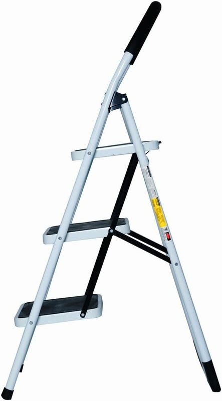 Klappbare 3-Stufen-Leiter Home Depot Stahl, leichte 300 lb Kapazität mit rutsch festem Handgriff und breitem Pedal