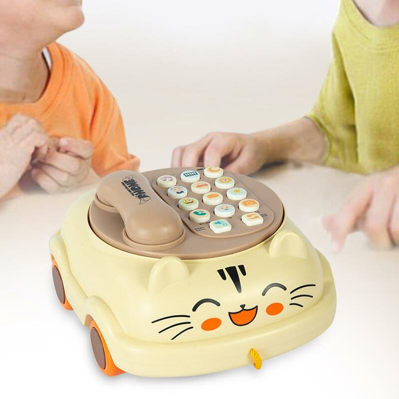 Cognitive Development Games Piano Lights Kid Phone Pretend Phone Sensory Toy for Boy Creative Gift 3 Years Old Children