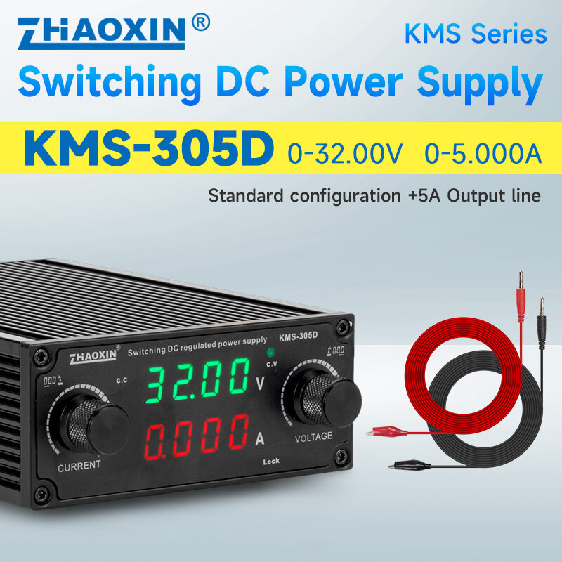 Zhaoxin-KMS Series Switching DC Power Supply, fonte de alimentação portátil pequena, 0-32V, 0-5A