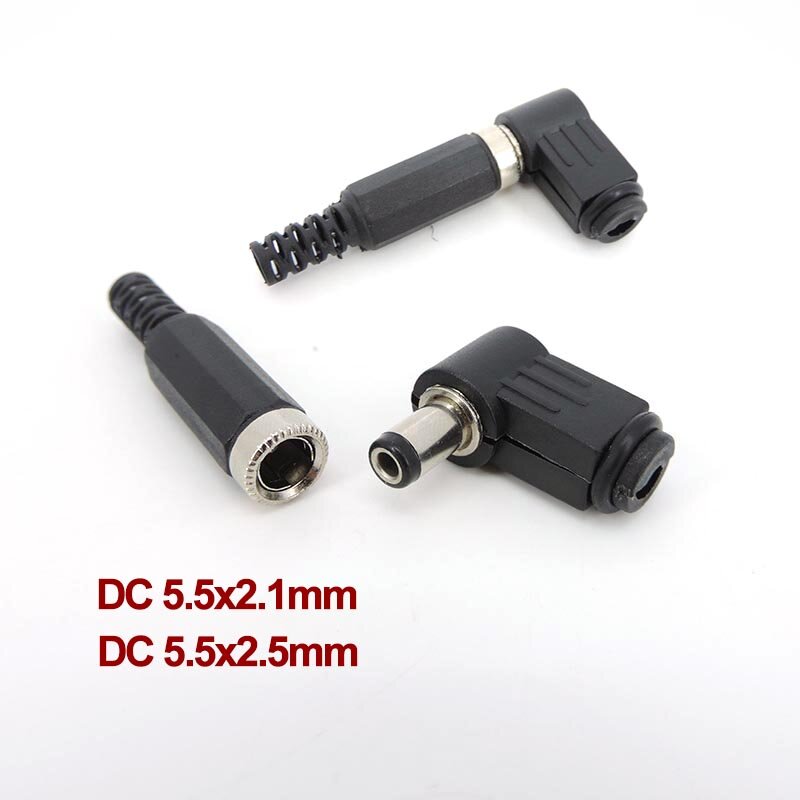 5.5MM * 2.5MM / 2.1MM DC male female Power Plug Jack Socket Adapter straight / Right angle 90 Degree Connector 5.5*2.5MM 5521 A7