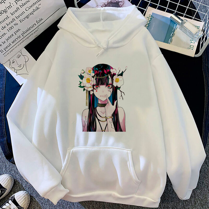 Женский флисовый пуловер с японской графикой в стиле Харадзюку