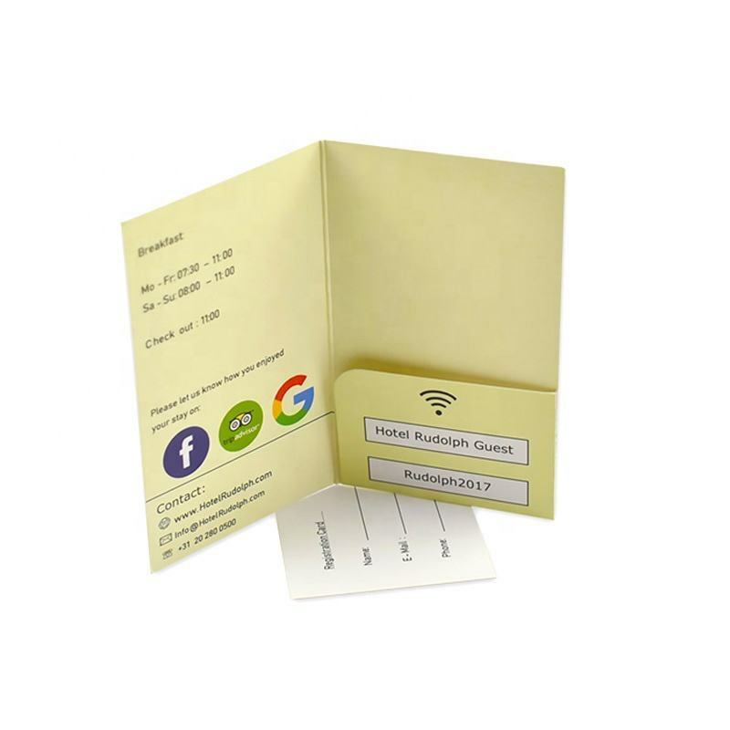 Portatarjetas de papel de buena calidad con logotipo personalizado impreso, portatarjetas de hotel, sobres para llaves
