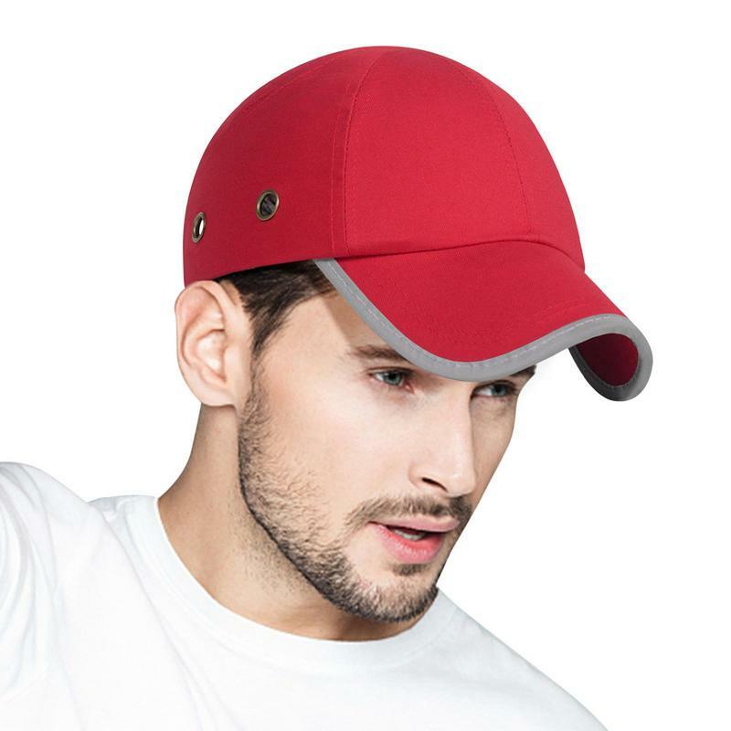 Motorcycle Baseball Caps Reflective Breathable Baseball Hat ABS Inner Shell Lightweight Anti-collision Hat Reflective Head Hat