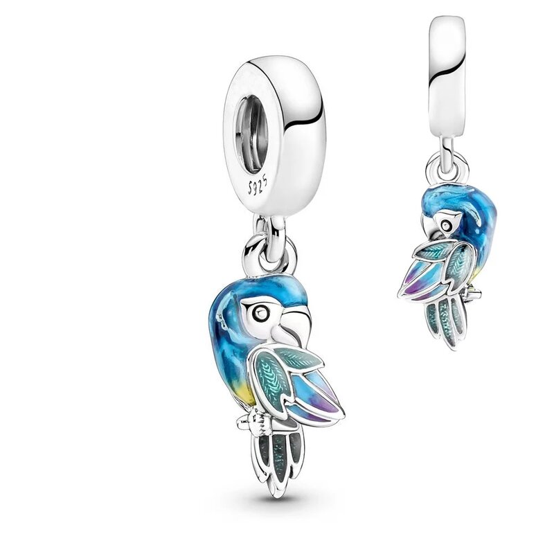 Nowy 925 srebrne kolibry i jaskółki wisiorek charms koralik pasuje do oryginalnego bibelek bransoletka Pandora DIY biżuteria damska
