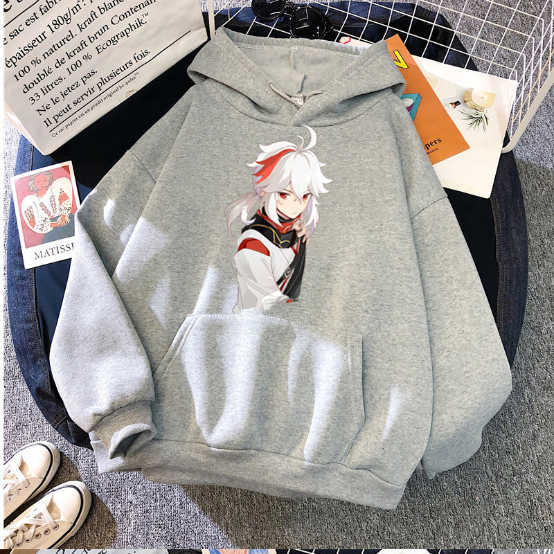 Keren Kaedehara Kazuha Uniseks Sweater HoodiesGenshin Impact Game Sweatshirt Pakaian Olahraga Lengan Panjang