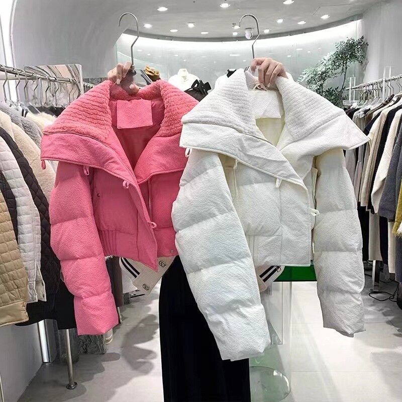 Nowy styl damski zimowy krótki luźny koreański styl uniwersalny modny bawełniany płaszcz mały bawełniany płaszcz gruby płaszcz