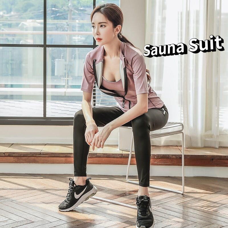 Sauna Anzüge für Gewicht Verlust für Frauen frauen Slim Fit Leichte Jacken frauen Full Zip-up Yoga sport Läuft Sauna Anzug