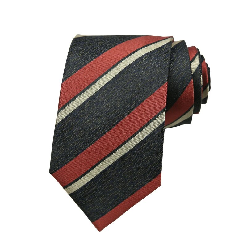 Corbata de poliéster con patrón geométrico a rayas de anacardo para hombre, traje de novio, boda, negocios, Color café, rojo vino, 8cm