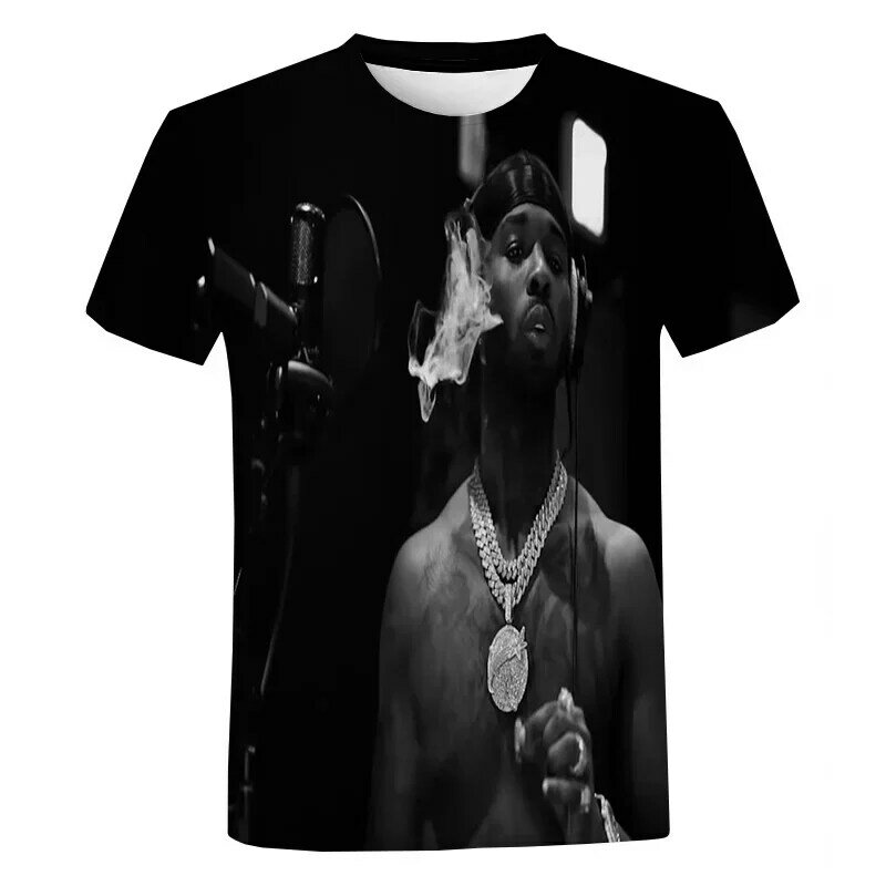 New POP SMOKE T-Shirt Men's Rapper 3D Printing Men's Women's Short Sleeve Fashion Street Oversized T-Shirt Hip Hop Tops