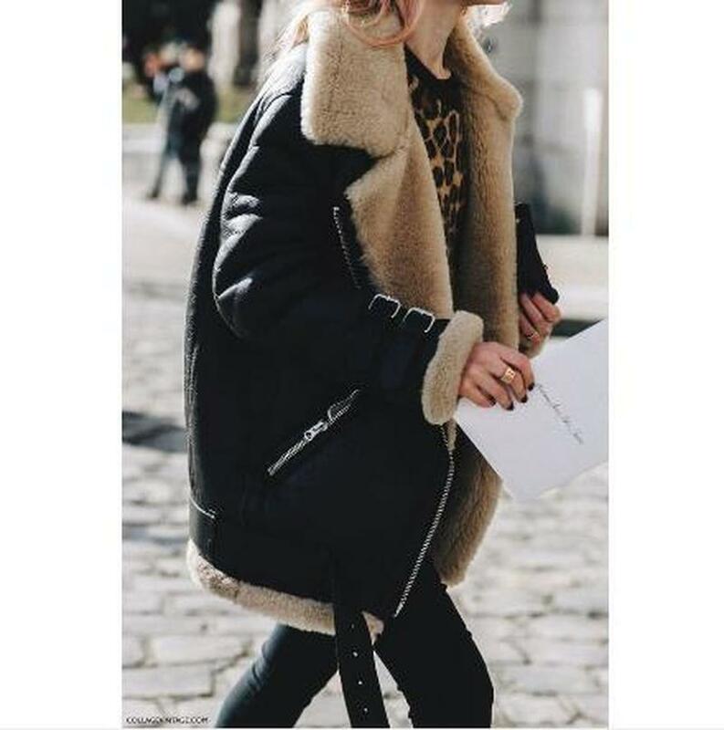 Женская шерстяная куртка с лацканами, новая осенне-зимняя куртка в мотоциклетном стиле, женская зимняя куртка из овечьей шерсти, женская повседневная одежда
