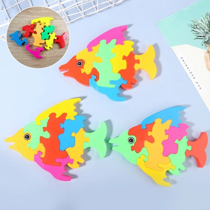 اللون الأسماك اللغز الحيوان لغز لعب الطلاب اليدوية الأسماك الألغاز لعبة أطفال هدية