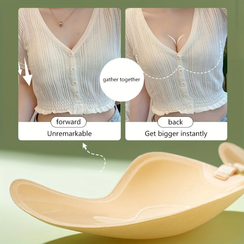 Sutiã sem alças auto-adesivo para mulheres, sutiã invisível de elevação, cueca em forma de manga, lingerie antiderrapante