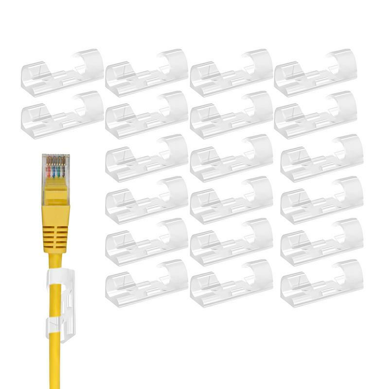 Cord Holder For Desk Self-Adhesive Cable Holder 20PCS Cord Keepers For Cables Firm Strong Space Saver Cord Storage Organizer For