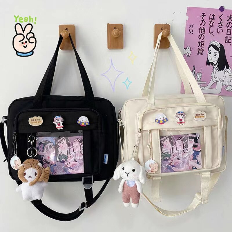 Японские школьные сумки через плечо для девочек, нейлоновая прозрачная сумочка для книг, сумка JK, Наплечная Сумка второго элемента