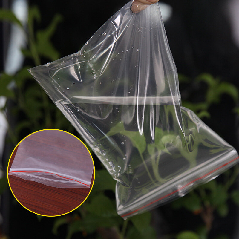 Kantong plastik kunci ritsleting kecil dapat ditutup kembali tas penyimpanan vakum tas bening tas penyimpanan makanan ritsleting plastik