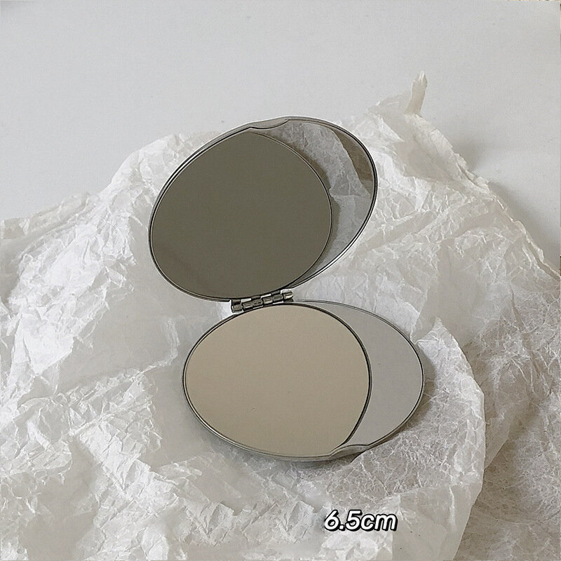 مرآة ماكياج المحمولة الفولاذ المقاوم للصدأ للنساء ، جيب اليد ، مطوية الجانب ، أدوات التجميل ، مرآة صغيرة ، صغيرة ، الأشكال المختلفة