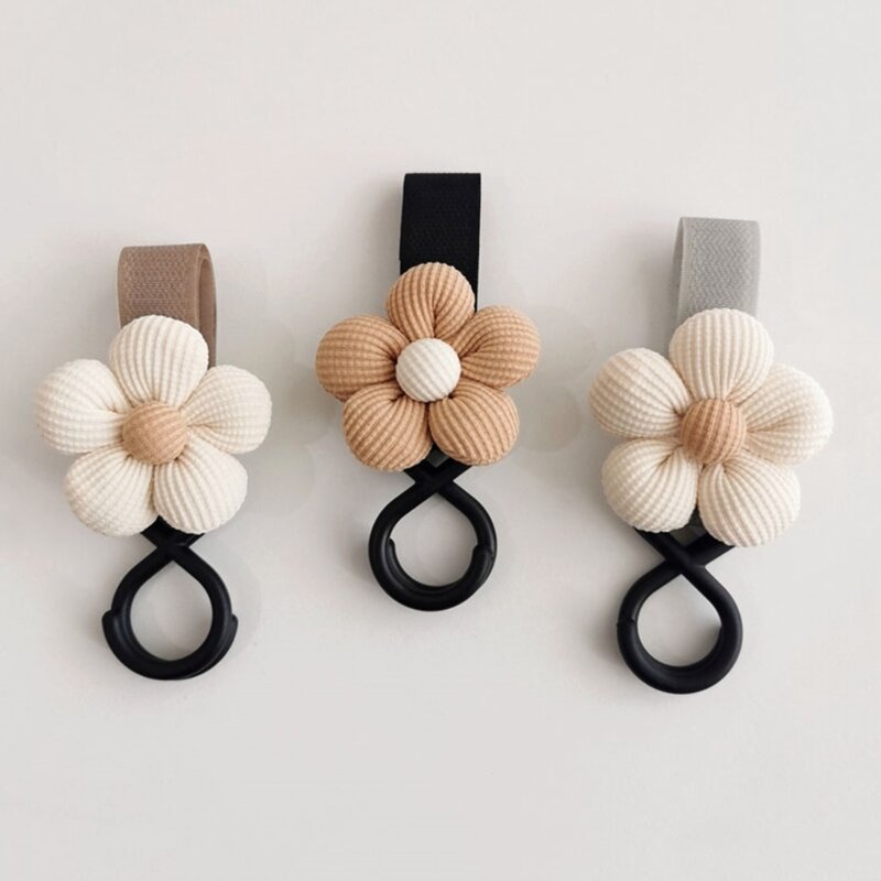 Crochet poussette pour bébé, Floral pratique, Durable polyvalent, fixation poussette pour différents Styles