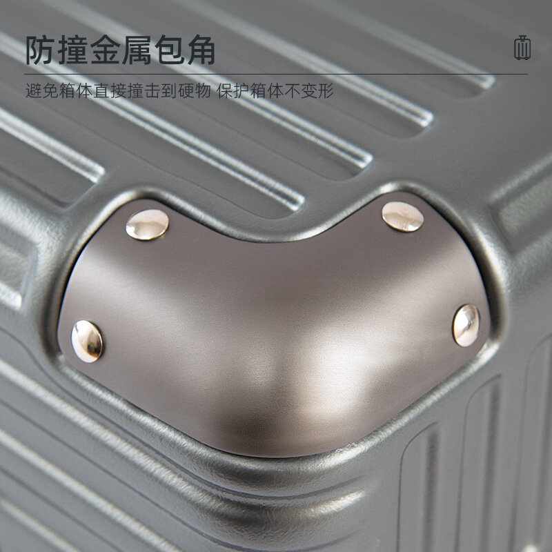 PLUENLI-marco de aluminio para equipaje, resistente al desgaste, resistente a caídas, caja de contraseña de embarque de rueda Universal, caja de carro de negocios
