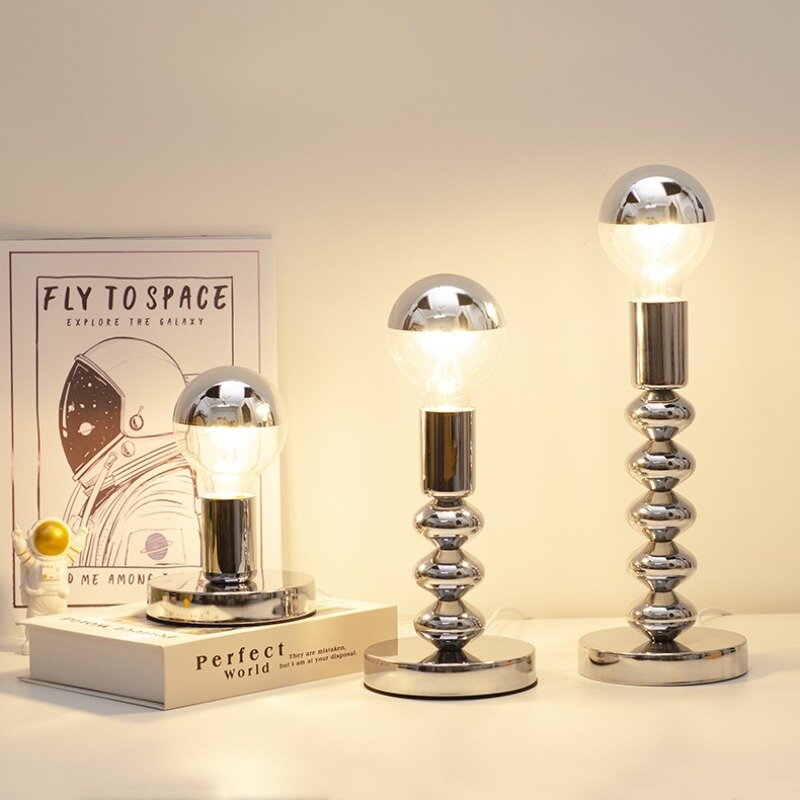 Nordic LED na biurko lampa do sypialni Bar nocny koreański Ins styl tabeli wystrój Vintage nocne lampy Bauhaus nietypowe oświetlenie