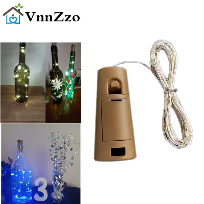Guirlande lumineuse pour bouteille de vin avec liège, 1 pièce, lumière LED, féerique, pour fête de noël, décoration de mariage
