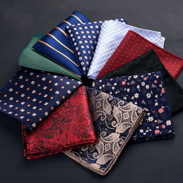 Pañuelo cuadrado de bolsillo con estampado Floral para hombre, accesorios de traje de toalla de pecho, diseño británico de Cachemira Vintage