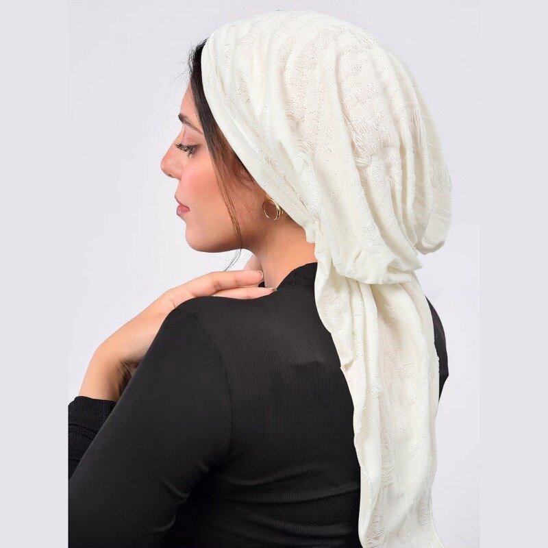 KepaHoo-Turbante Hijab Interno para Mulheres, Hijab Interno Muçulmano Pré-Amarrado, Lenço de Cauda Longa Sólida, Gorros Envoltório, Lenço de Cabeça Bonnet
