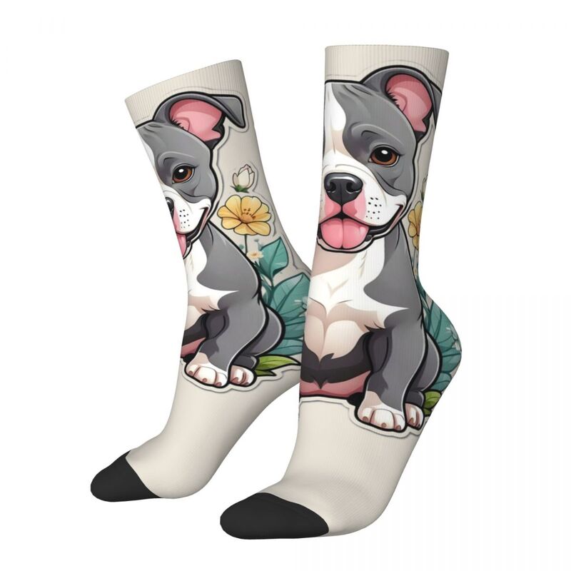 Kaus kaki Unisex, pola lucu hewan peliharaan Bulldog nyaman luar ruangan menarik empat musim