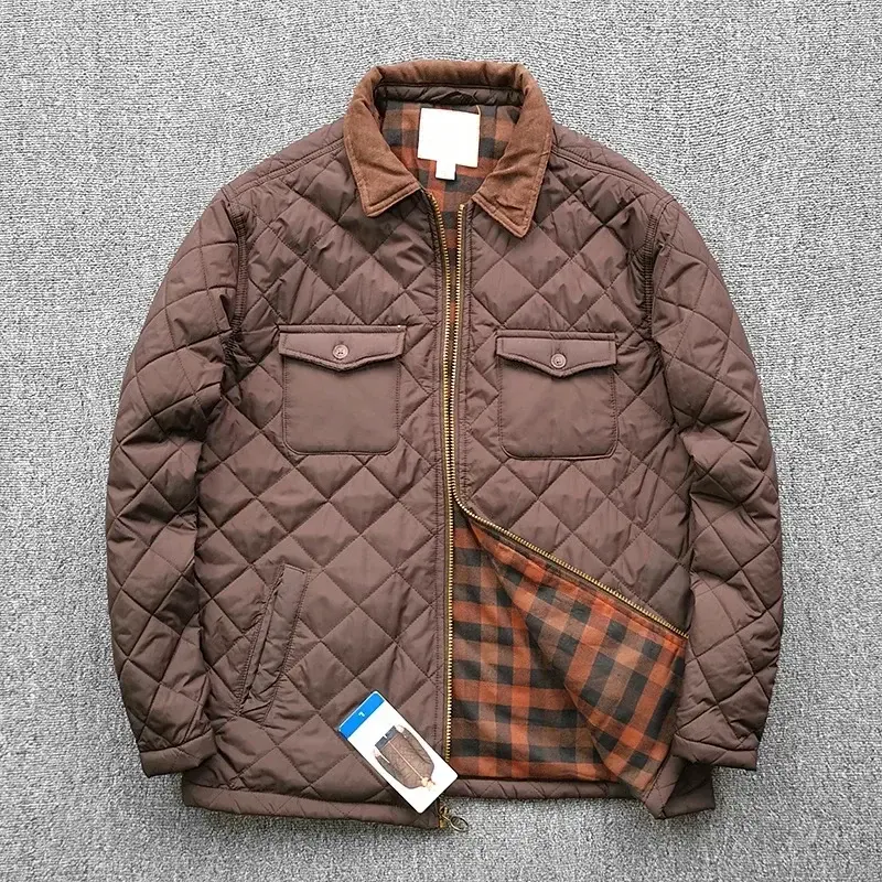 남성용 캐주얼 경량 방수 재킷, 극세사 바람막이 골프 코트, 클래식 체크 클램프 코튼, 2023 겨울
