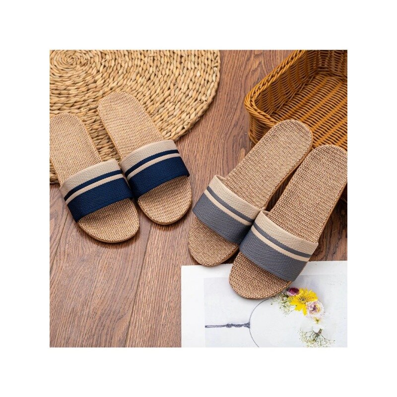Summer Mens Slippers Shoes For Men EVA Flat Sandals Linen Lightweight Casual Slippers Women For Home Free Shipping