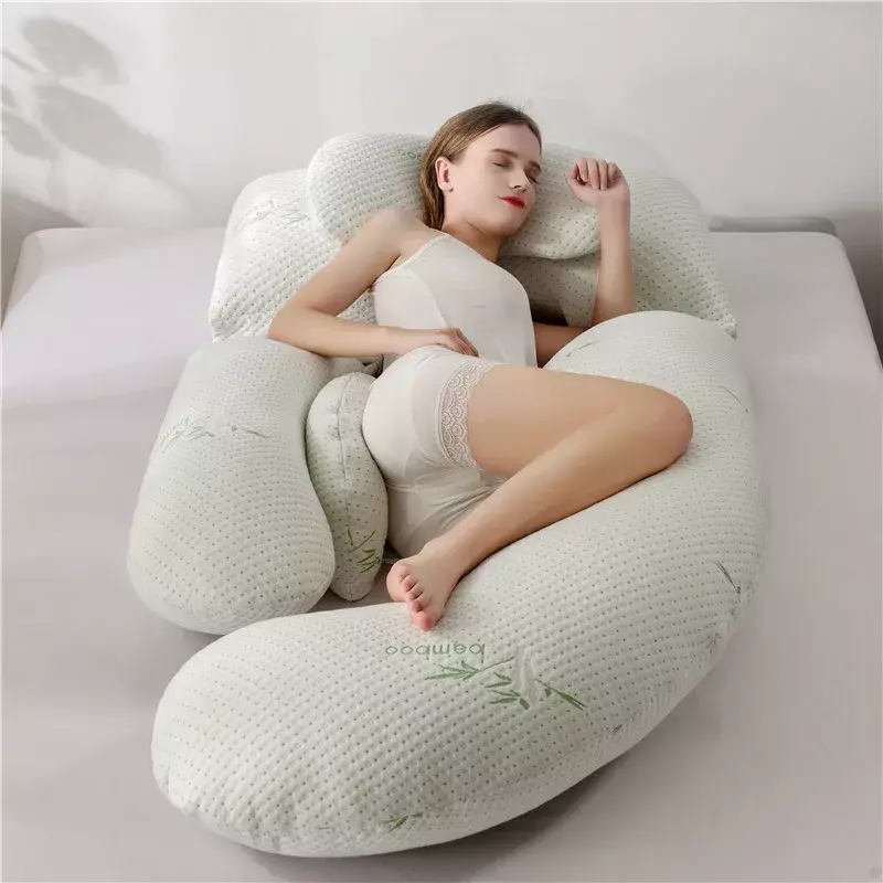 Bantal wanita hamil, pelindung pinggang samping bantal tidur penjepit kaki pendukung perut bantal hamil