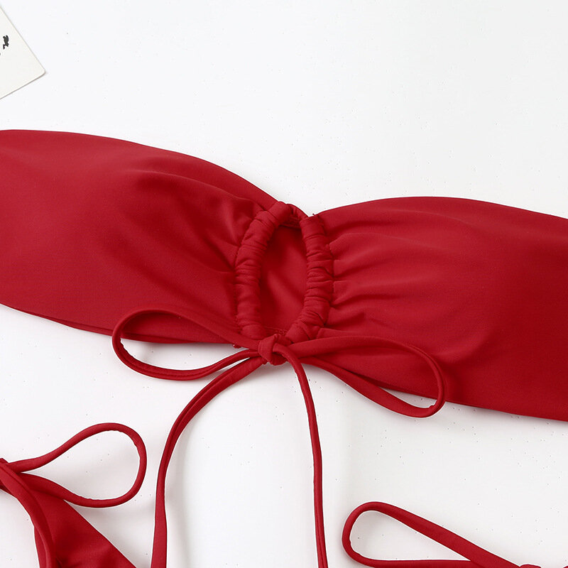 女性のためのセクシーなマイクロビキニ,ヴィンテージカットの水着,無地,パッチワーク,ブラジルのパンティー,ひも,ビキニ,ビーチウェア2022