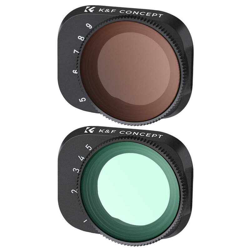 K & F Concept-Juego de filtros de ND2-ND32 y ND32-ND512 Variable para Dron DJI Mini3/Mini 3 Pro, película verde antirreflejos, impermeable