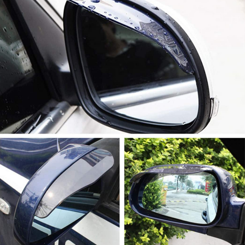 2 Stuks Achter View Side Spiegel Regen Boord Wenkbrauw Guard Zonneklep Auto Accessoires Kleur Zwart/Transparant