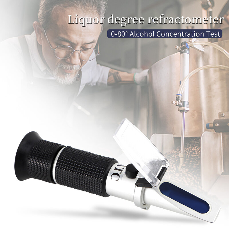 มือถือ0-80% แอลกอฮอล์ Refractometer สำหรับ Spirits ในครัวเรือนเหล้า Brewing Refractometer ความเข้มข้นของแอลกอฮอล์เครื่องตรวจจับ