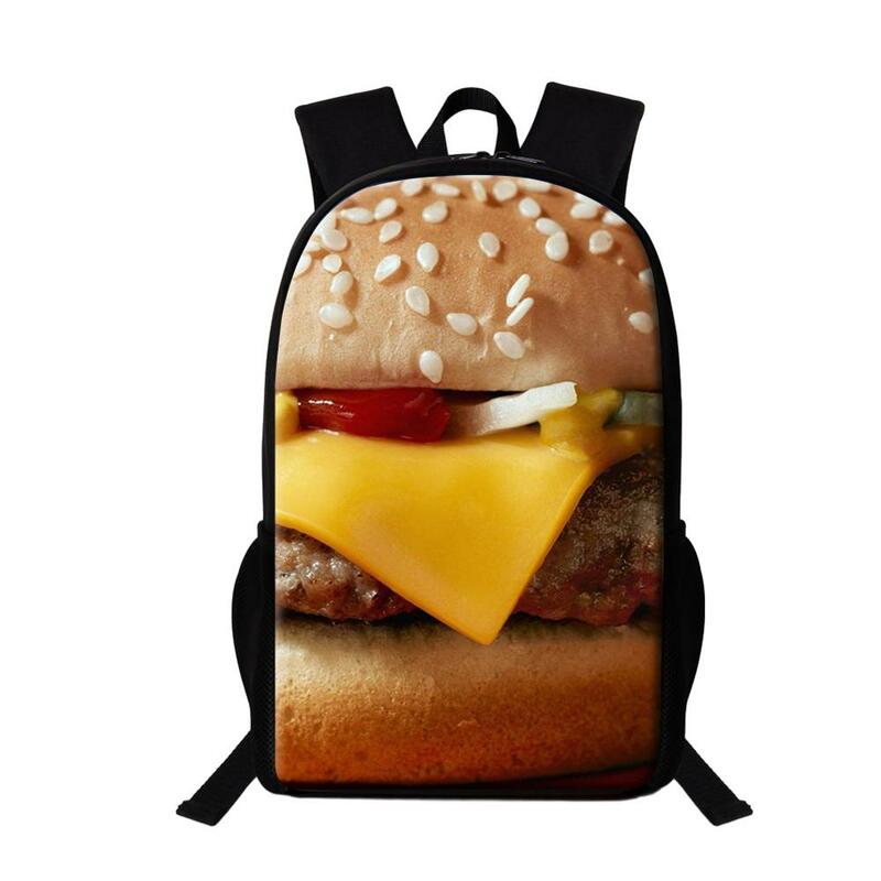 Hamburger Backpack for Kids,Cola Pizza Hamburger Print Kindergarten School Multifunctional Backpack for Teen Boys Girls Children