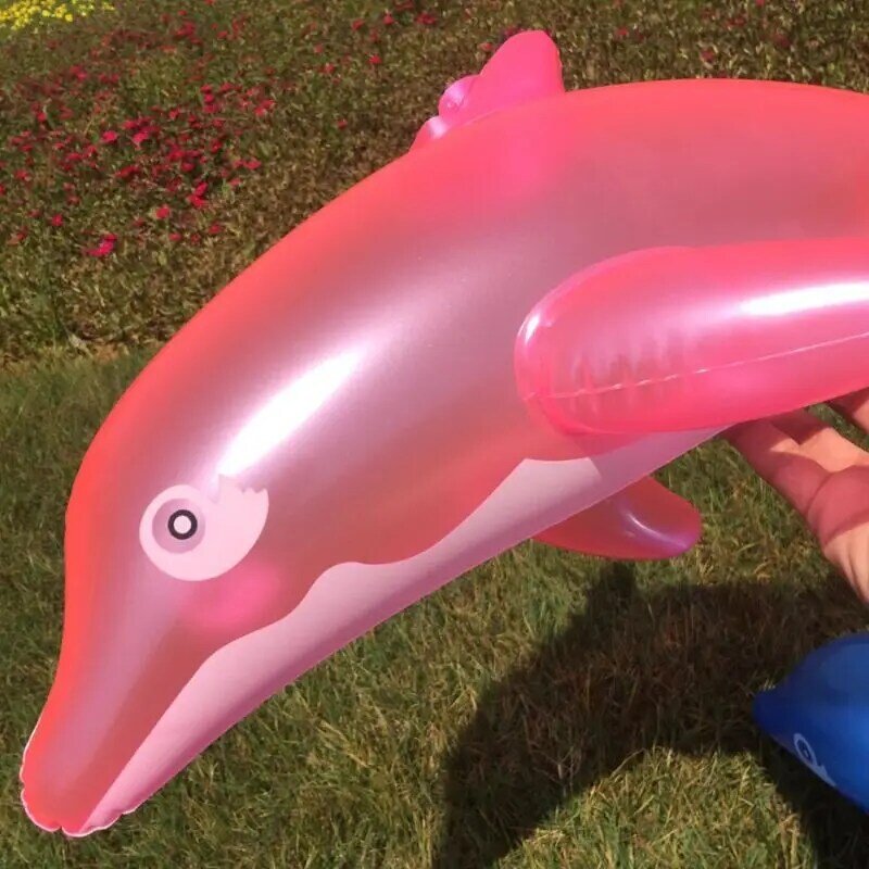 Y1UB Inflatable Dolphin สระว่ายน้ำความปลอดภัยลอยน้ำของเล่นสำหรับของเล่นเด็กสีชมพู